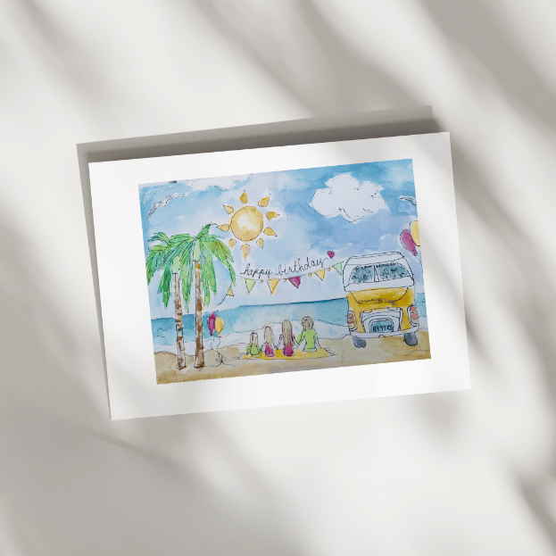 Greeting Card - Happy Birthday Beach