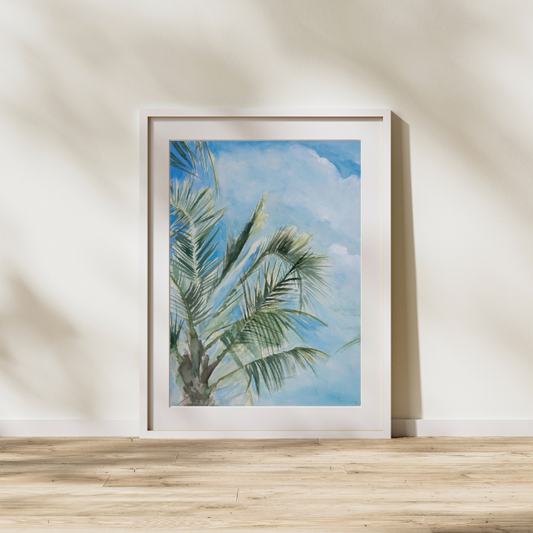 Palms and Sky Watercolor Triptych Limited Edition Print