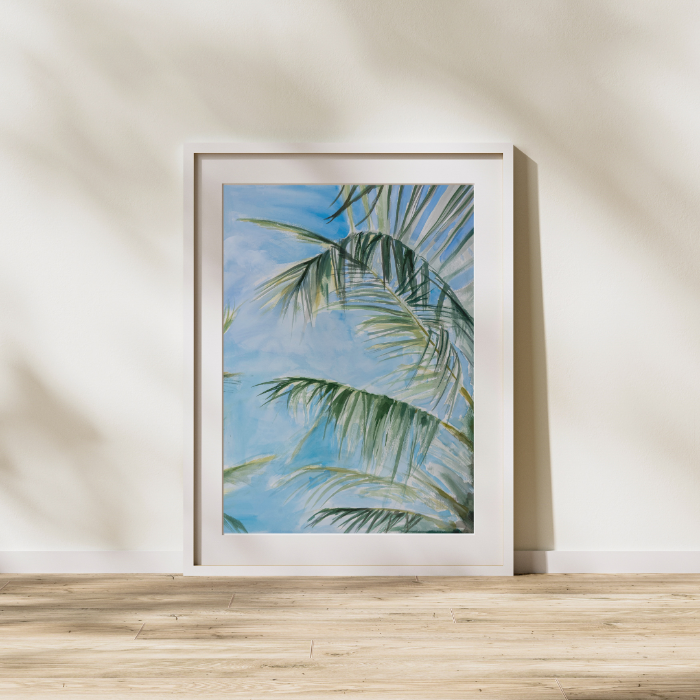 Palms and Sky Watercolor Triptych Limited Edition Print