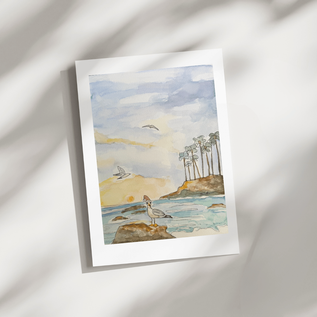 Greeting Card - Seagull Santa