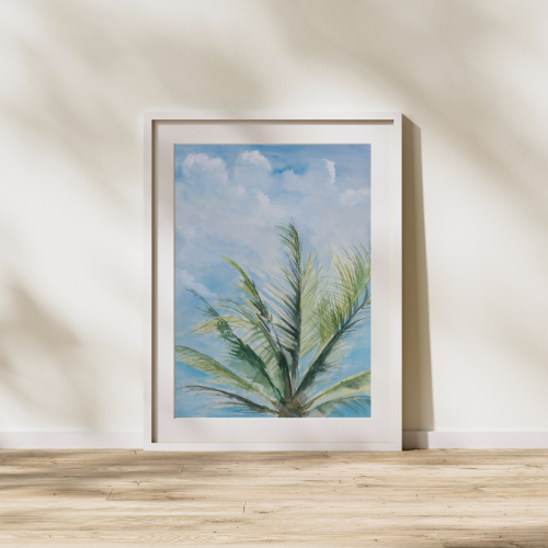 Palms and Sky Watercolor Triptych Limited Edition Print